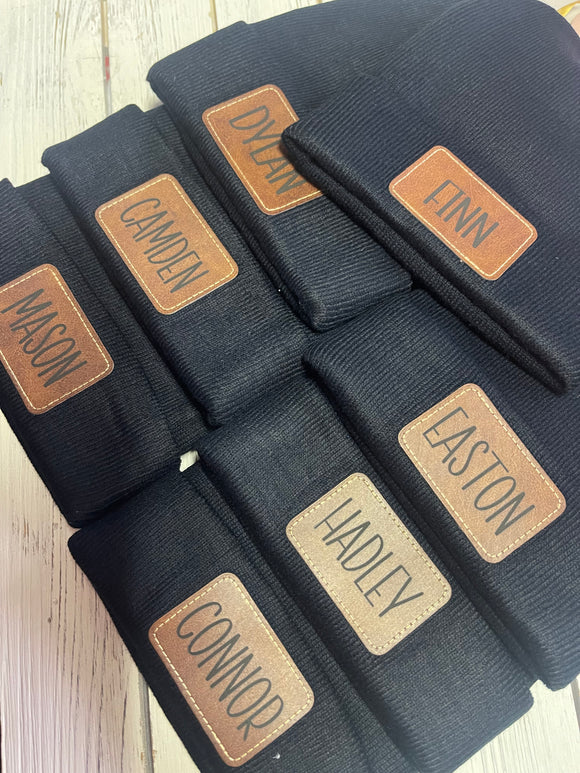 Laser Engraved Patch Beanie