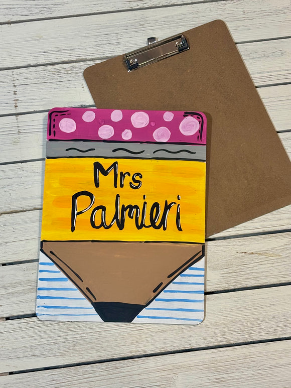 Teacher Clipboard hand painted