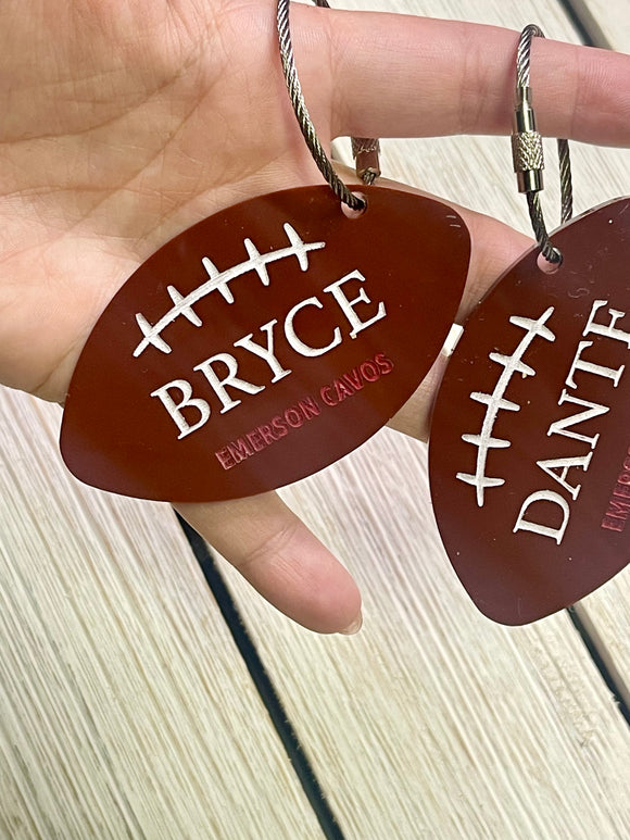 Football Acrylic Bag Tag