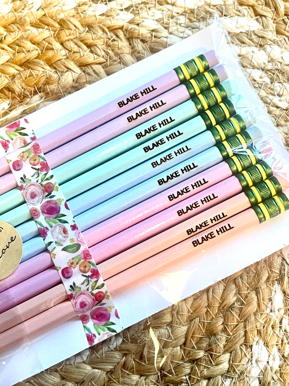 Pastel Engraved Pencils