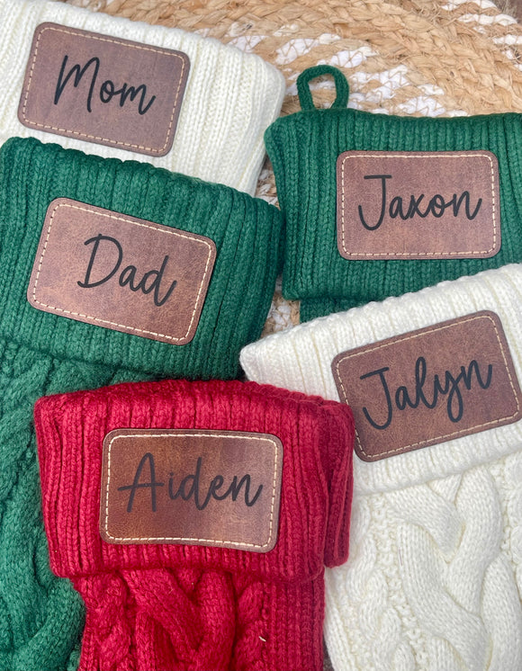 Laser Engraved Patch Christmas Stocking