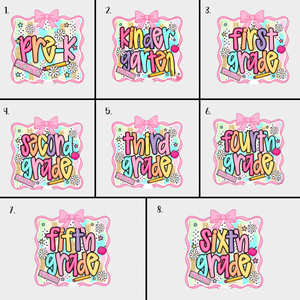 First Day of School - Bow Pink