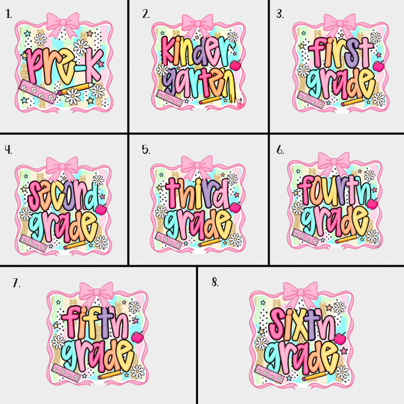 First Day of School - Bow Pink
