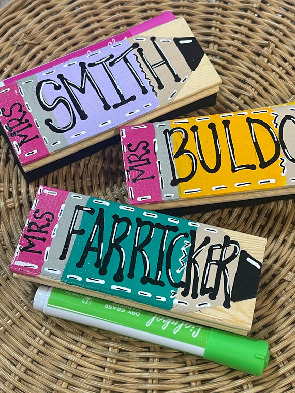 Eraser hand painted